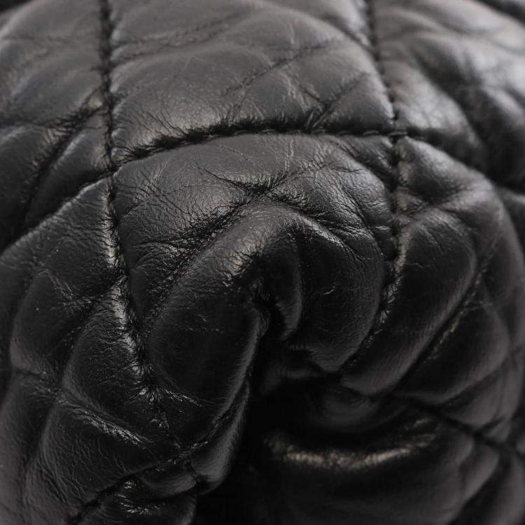 Pre Owned Chanel Coco Cocoon Black Leather Backpack