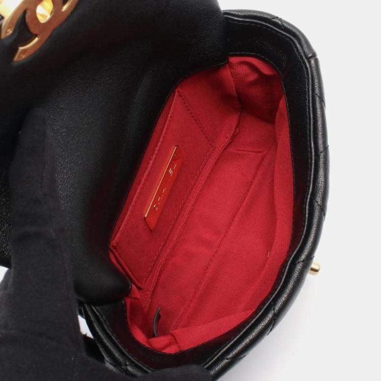 Pre Owned Chanel 19 Black Leather Waist Bag