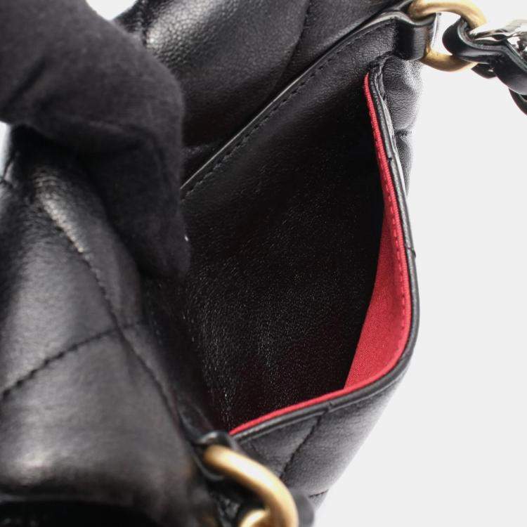 Pre Owned Chanel 19 Black Leather Waist Bag