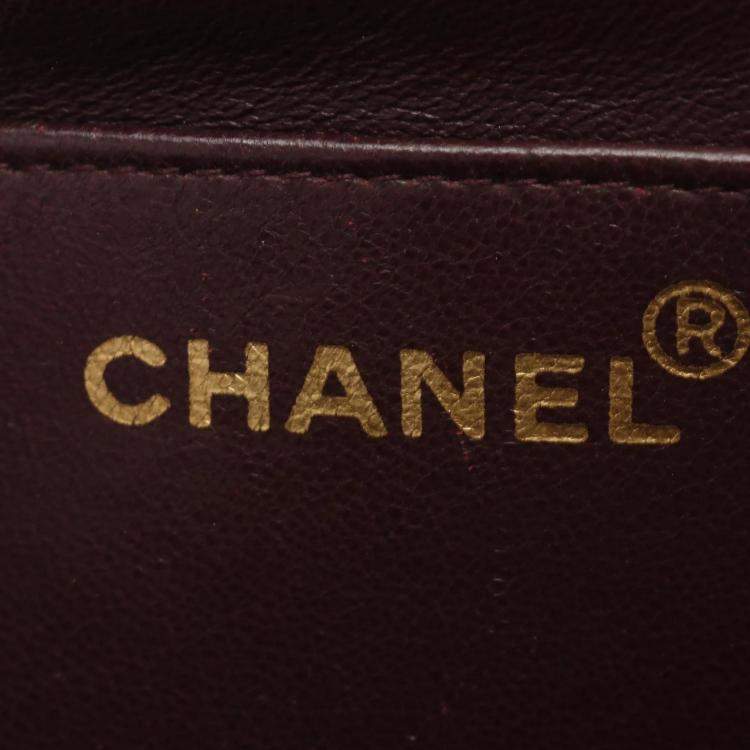 Pre Owned Chanel Chevron V-Stitch Bordeaux Lambskin Handbag