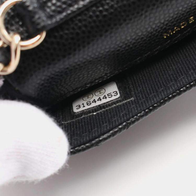 Pre Owned Chanel Mini Black Caviar Leather Shoulder Bag