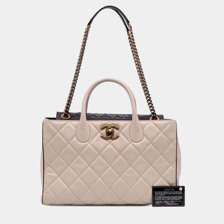 Pre Owned Chanel Brown Quilted Calfskin Portobello Satchel