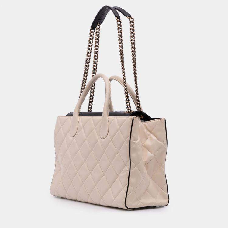 Pre Owned Chanel Brown Quilted Calfskin Portobello Satchel