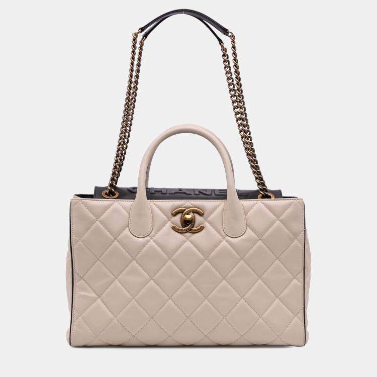 Pre Owned Chanel Brown Quilted Calfskin Portobello Satchel