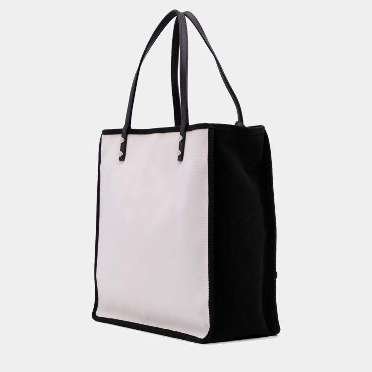 Pre Owned Chanel White Small Canvas Lets Demonstrate Tote
