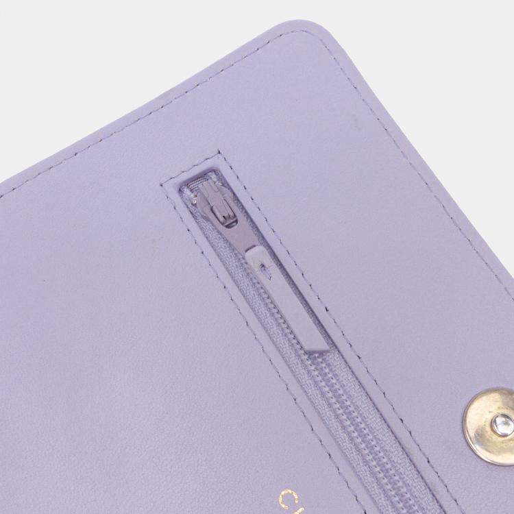 Pre Owned Chanel Purple Quilted Lambskin 19 Wallet on Chain