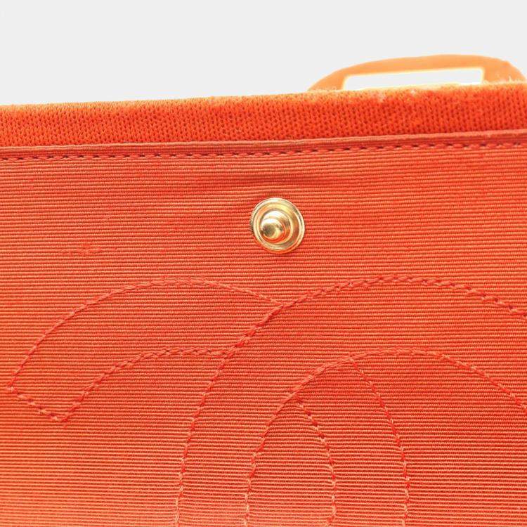 Pre Owned Chanel Orange Reissue 2.55 Quilted Jersey Coco Croc Double Flap 225