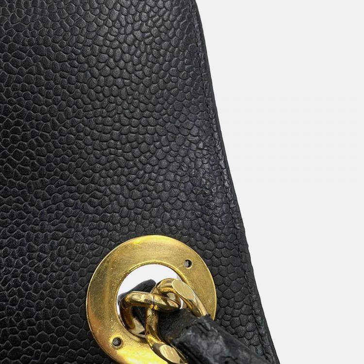 Pre Owned Chanel V Stitch Chain shoulder Bag Black Caviar Leather