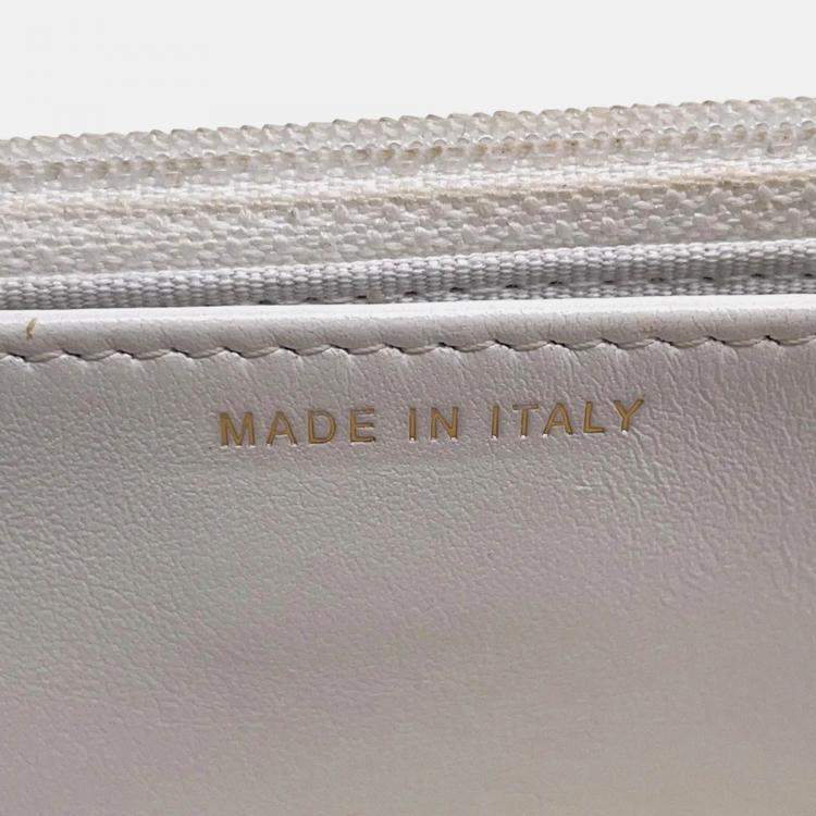 Pre Owned Chanel Camellia Chain Wallet Camellia Parts Chain White Caviar Leather