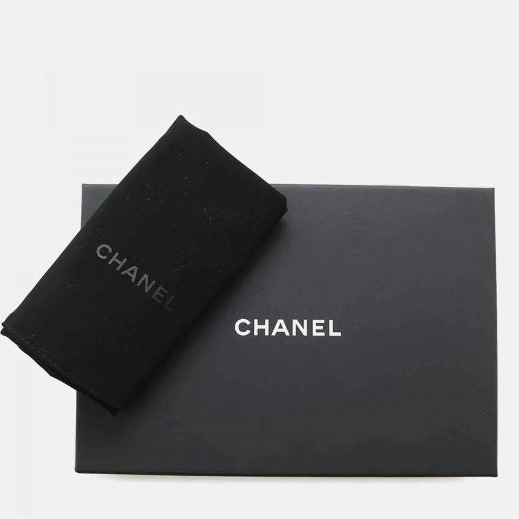 Pre Owned Chanel Camellia Chain Wallet Camellia Parts Chain White Caviar Leather