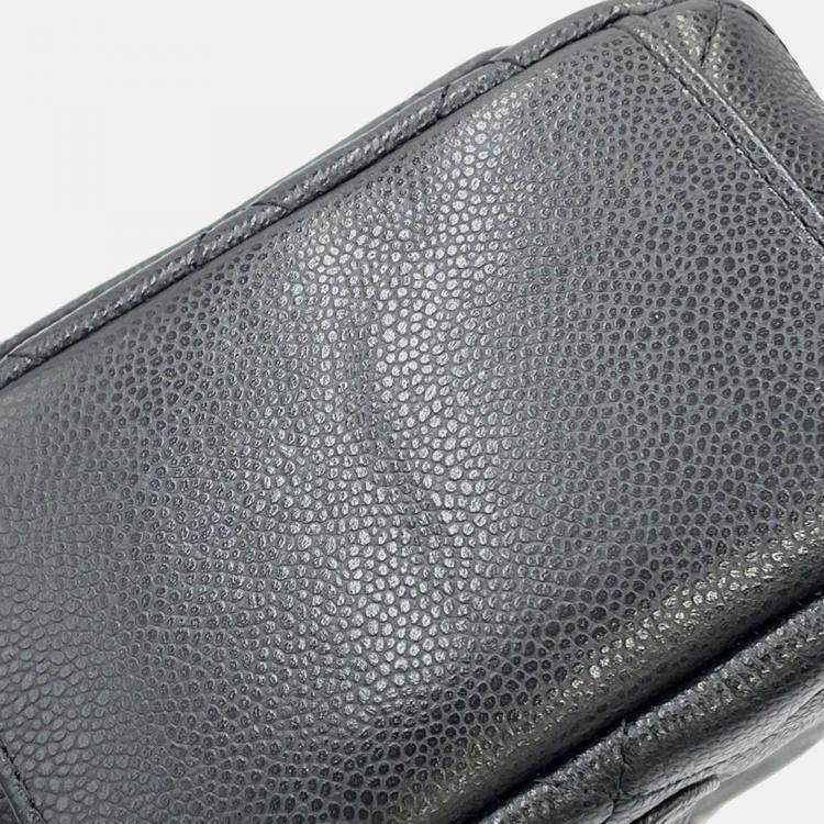 Pre Owned Chanel Matelasse Timeless Classics Mini Backpack Black Caviar Leather