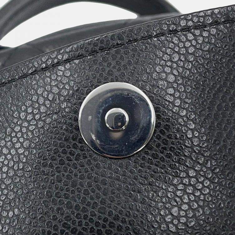 Pre Owned Chanel Matelasse Timeless Classics Mini Backpack Black Caviar Leather