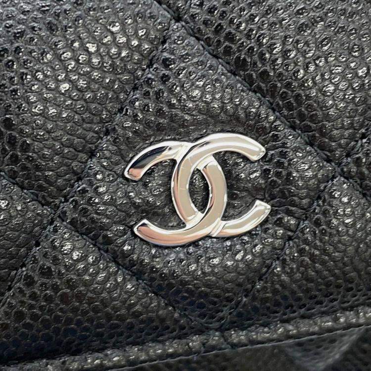 Pre Owned Chanel Matelasse Timeless Classics Mini Backpack Black Caviar Leather