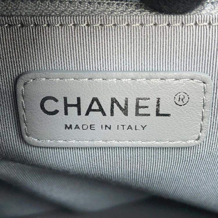 Pre Owned Chanel Cc Logo Matelasse Chain shoulder Tote Bag Black Lambskin
