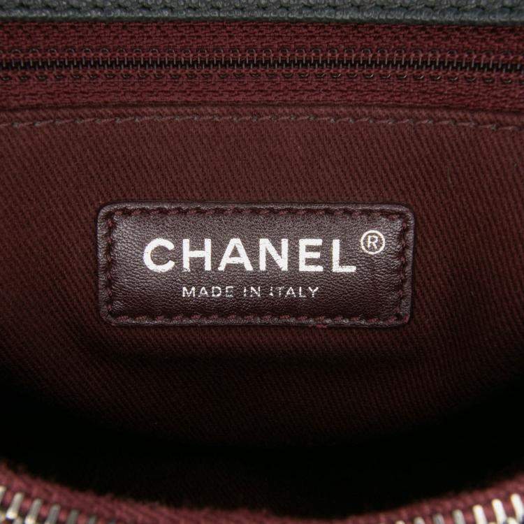 Pre Owned Chanel Grey Large Quilted Caviar Coco Top Handle Bag