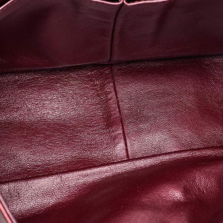 Pre Owned Chanel Metallic Burgundy Quilted Leather Classic 227 Reissue 2.55 Flap Bag