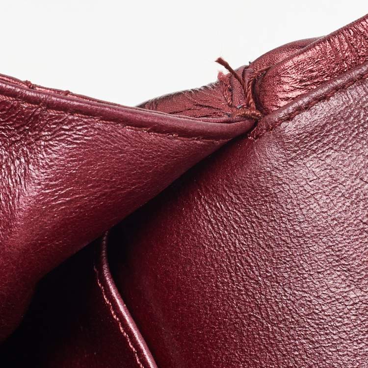 Pre Owned Chanel Metallic Burgundy Quilted Leather Classic 227 Reissue 2.55 Flap Bag
