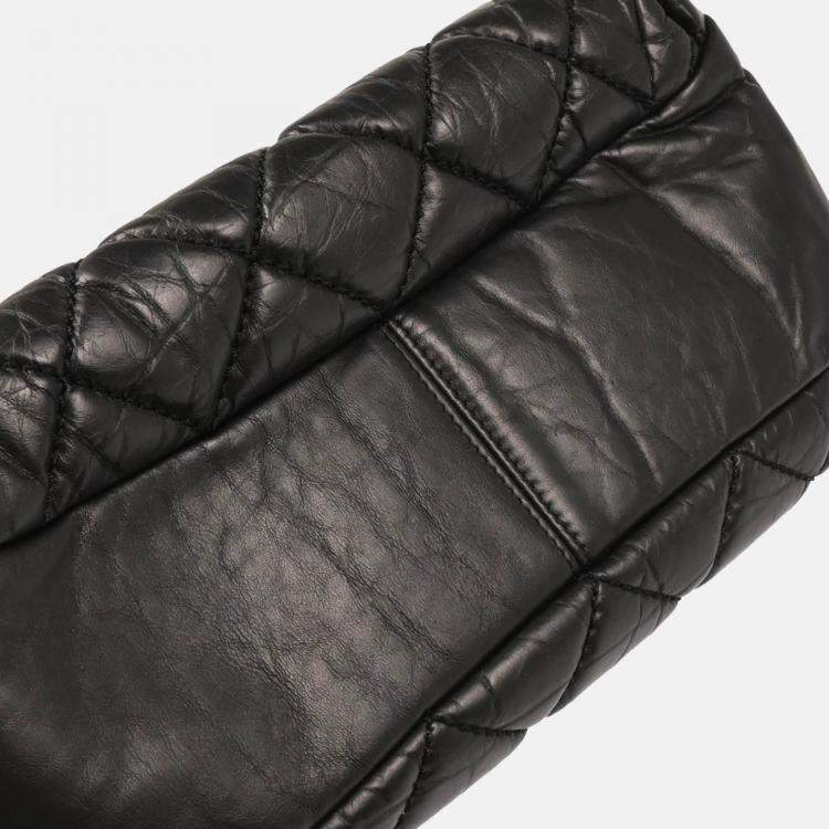 Pre Owned Chanel Tote Bag Black Calfskin Tote Handbag