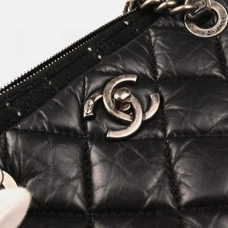 Pre Owned Chanel Tote Bag Black Calfskin Tote Handbag