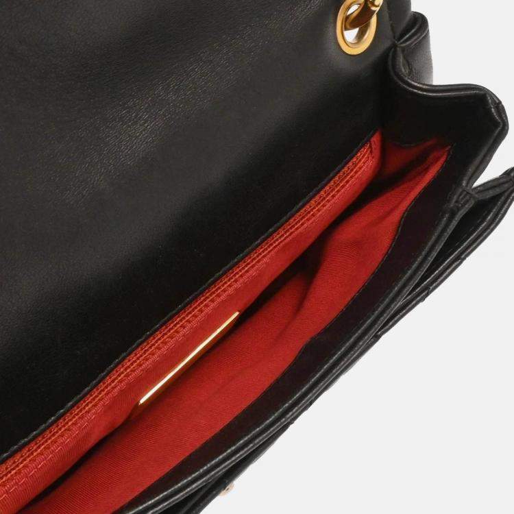 Pre Owned Chanel 2way Black Lambskin Handbag