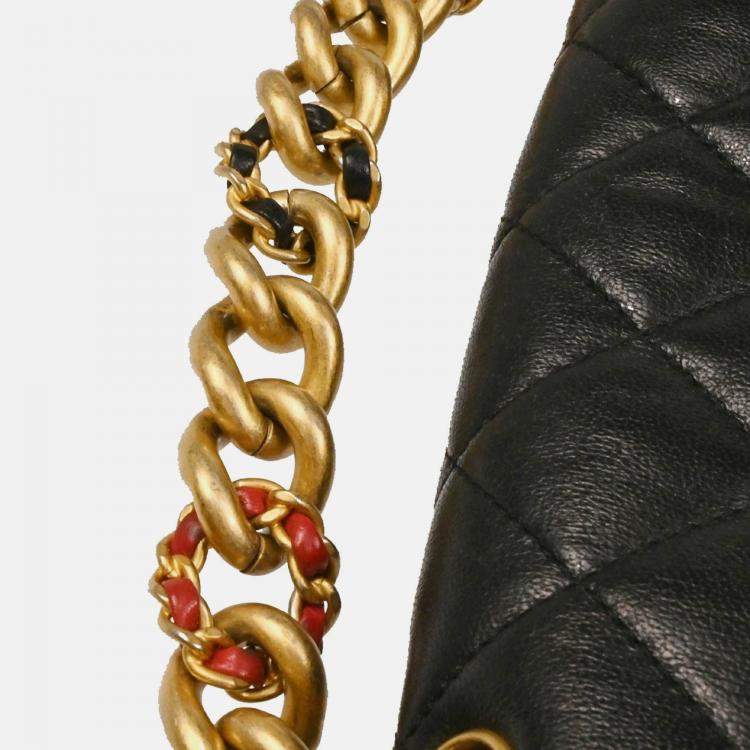 Pre Owned Chanel 2way Black Lambskin Handbag