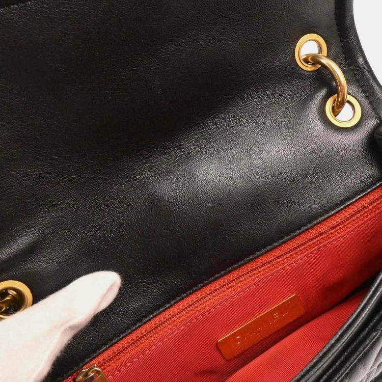 Pre Owned Chanel 2way Black Lambskin Handbag