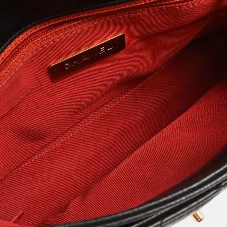 Pre Owned Chanel 2way Black Lambskin Handbag