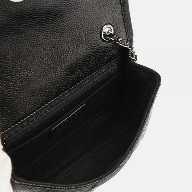 Pre Owned Chanel Shoulder Bag Black Calfskin Shoulder Bag