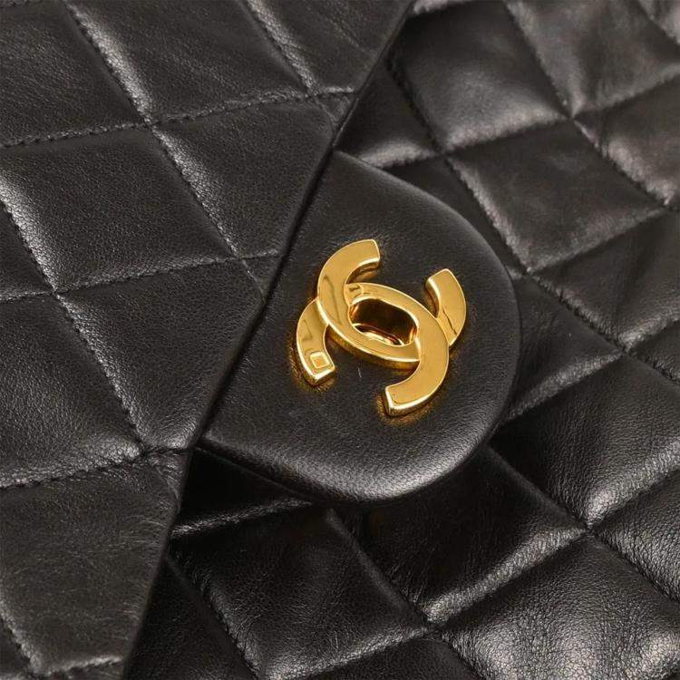 Pre Owned Chanel Black Lambskin Backpack