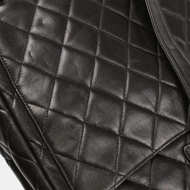 Pre Owned Chanel Black Lambskin Backpack
