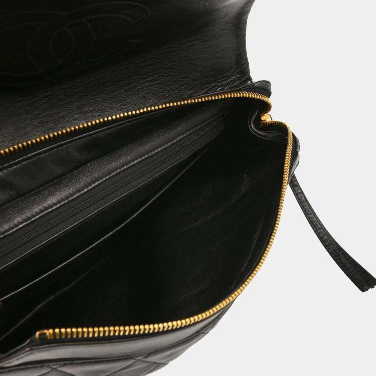Pre Owned Chanel Black Lambskin Backpack