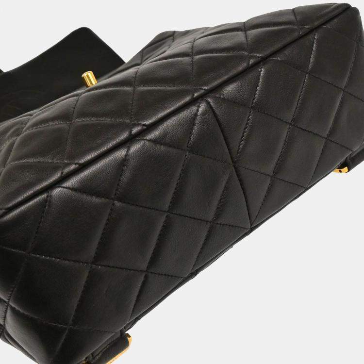 Pre Owned Chanel Black Lambskin Backpack