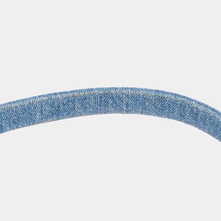 Pre Owned Chanel Blue Mini Rectangular Quilted Denim Mood Flap