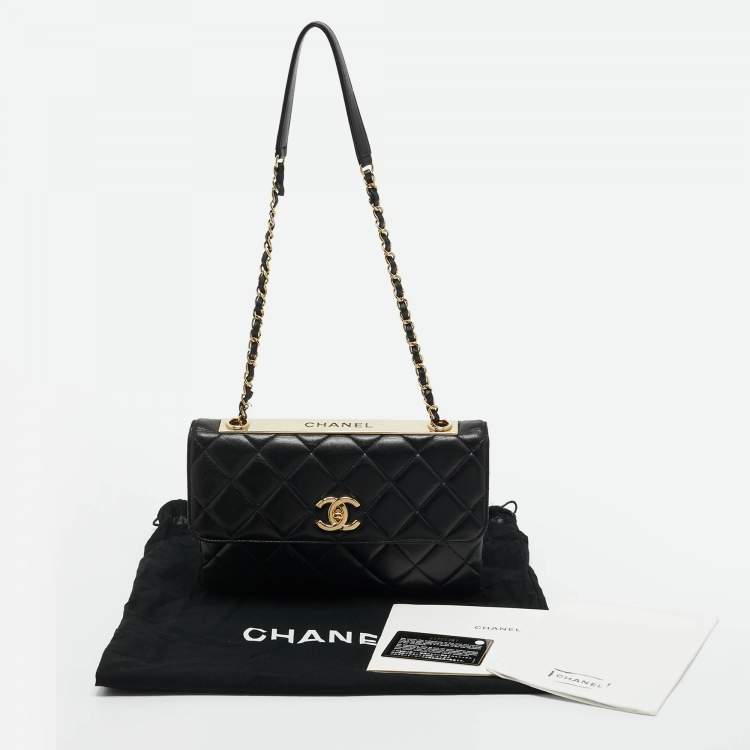 Pre Owned Chanel Black Quilted Leather Trendy CC Flap Bag
