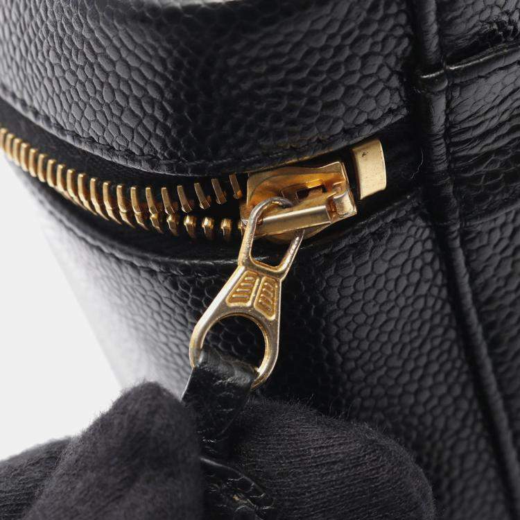 Pre Owned Chanel Black CC Caviar Vanity Case
