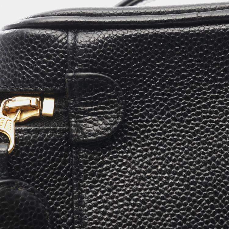 Pre Owned Chanel Black CC Caviar Vanity Case