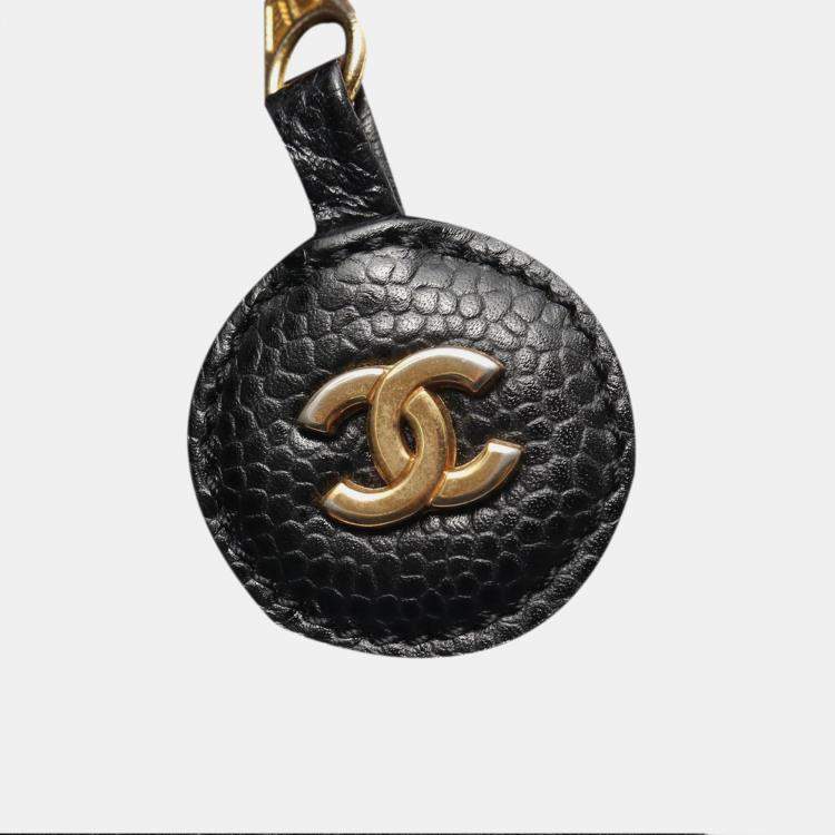 Pre Owned Chanel Black CC Caviar Vanity Case