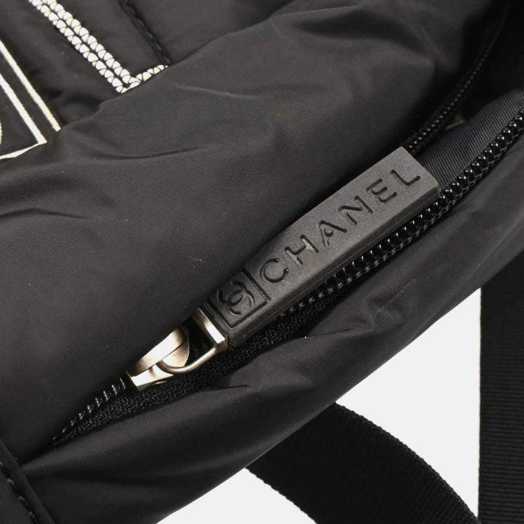 Pre Owned Chanel Sport Line Black Nylon Backpack 