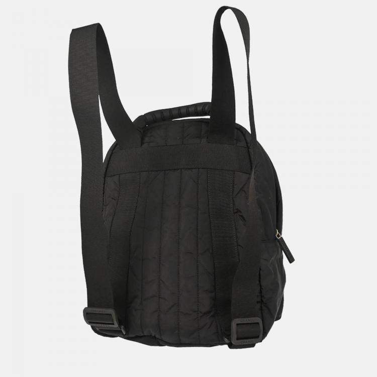 Pre Owned Chanel Sport Line Black Nylon Backpack 