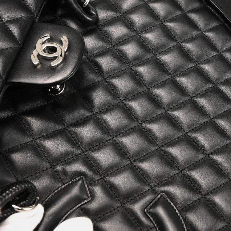 Pre Owned Chanel Cambon Ligne Black Calfskin Tote Handbag