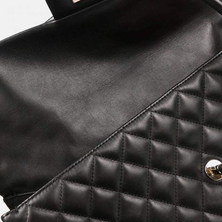 Pre Owned Chanel Cambon Ligne Black Calfskin Tote Handbag