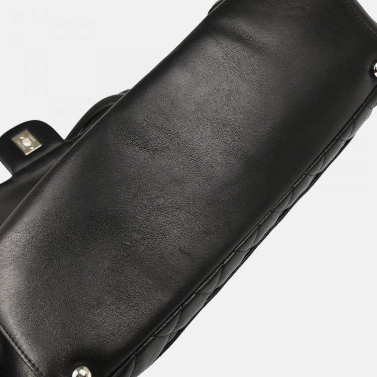 Pre Owned Chanel Cambon Ligne Black Calfskin Tote Handbag