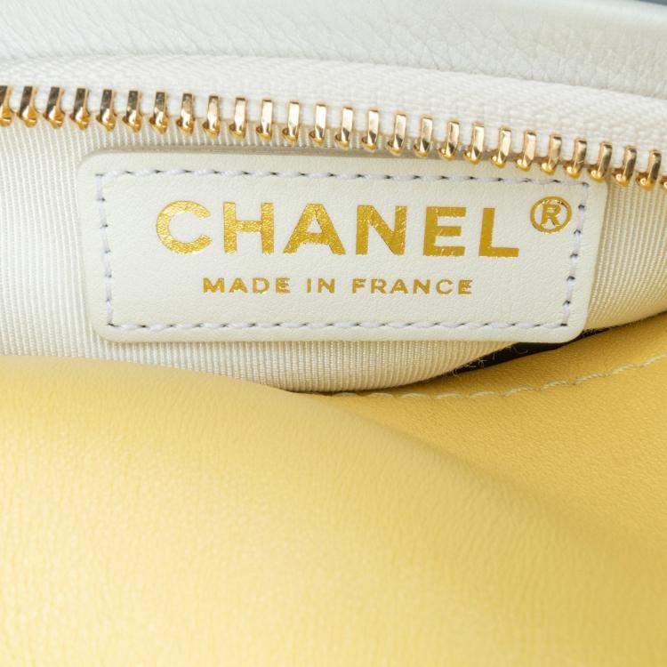 Pre Owned Chanel Coco Beach Ball Yellow Calfskin Leather Crossbody Bag
