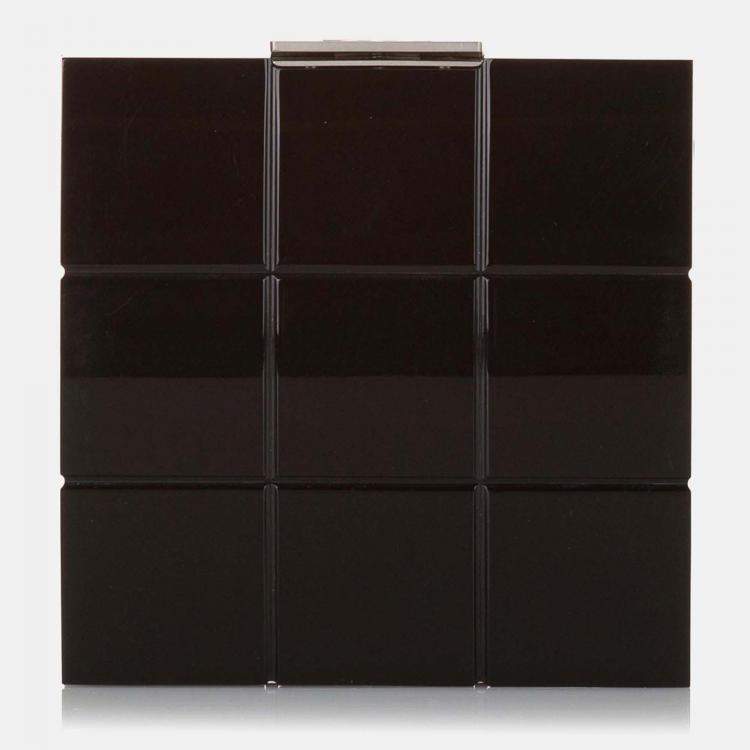 Pre Owned Chanel Choco Bar Lucite Perspex Black Handbag
