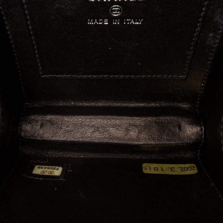 Pre Owned Chanel Choco Bar Lucite Perspex Black Handbag