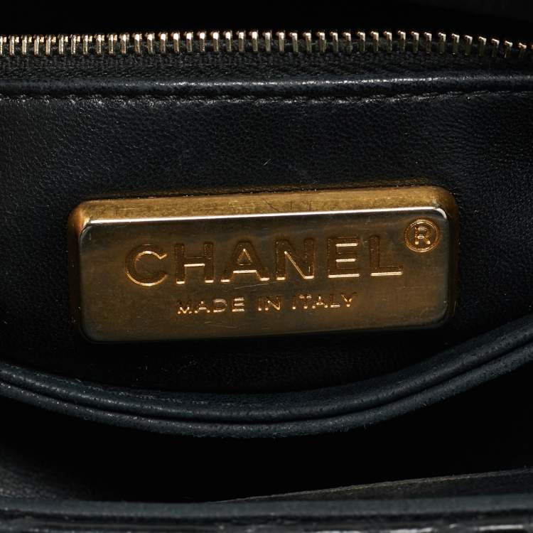 Pre Owned Chanel Black Python Mini Coco Top Handle Bag