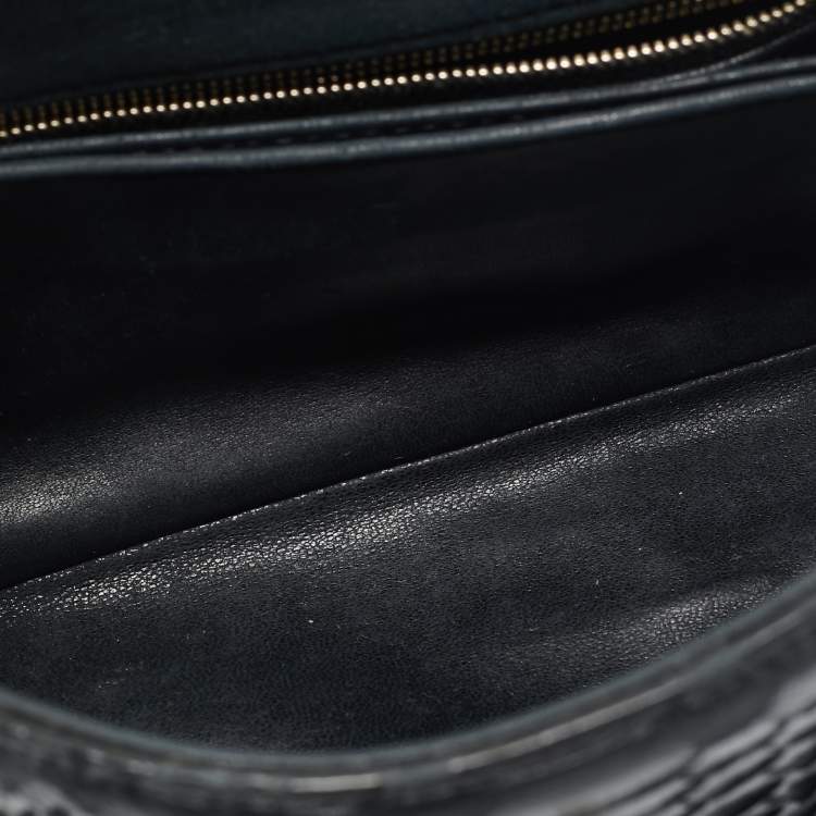 Pre Owned Chanel Black Python Mini Coco Top Handle Bag