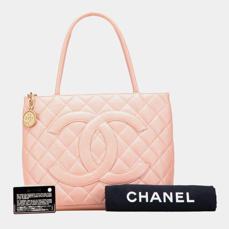 Pre Owned Chanel Pink Caviar Medallion Tote