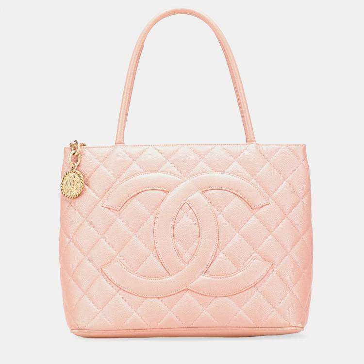 Pre Owned Chanel Pink Caviar Medallion Tote