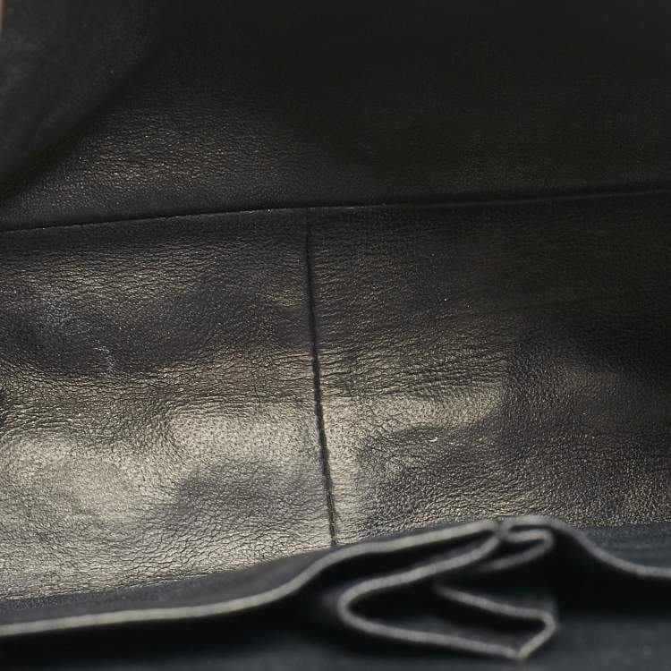Pre Owned Chanel Black/Grey Quilted Tweed Jumbo Classic Double Flap Bag